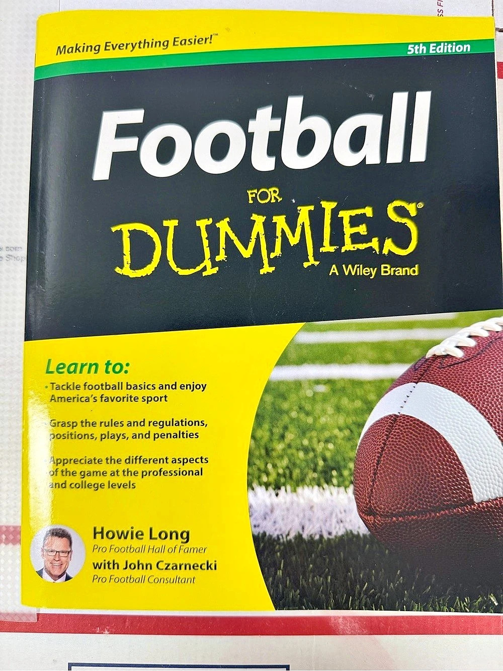 Wiley Football For Dummies 5th Edition Howie Long EUC Wiley Publishing 394 pages